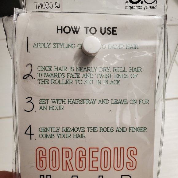 Beauty Concepts 12 Hair Rods Heat Less Curling Tools Mint Green Hair Curl New - Picture 8 of 8